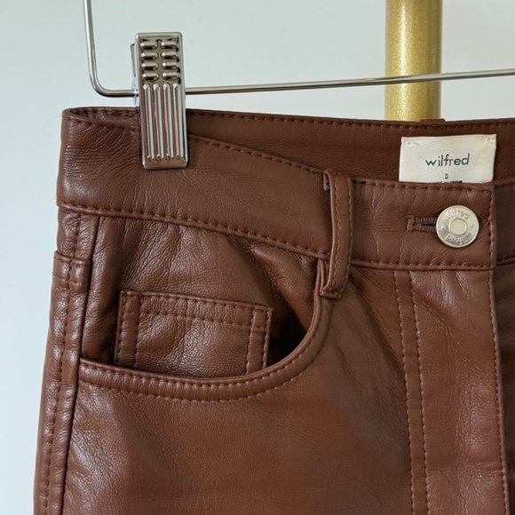 Wilfred (Aritzia) Brown Faux Leather Pants - Picture 3 of 8